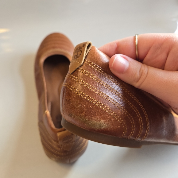 Timberland Brown Slip On Earthkeepers Ellsworth Leather Ballet Flats Shoes 10 - Picture 9 of 15
